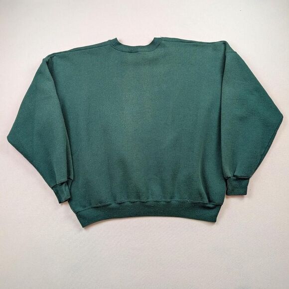 Vintage 90s Green Boxy Nature Whitetail Deer Hunting Crewneck Sweatshirt - Picture 5 of 7